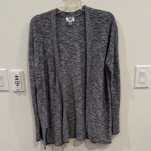 Old Navy Women's Heathered Blue Open-Front Sweater